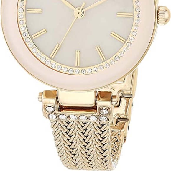 Anne Klein Womens Premium Crystal Pink Mesh Bracelet Watch main image 6